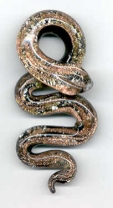 Large Black, Silver, Aventurina Snake
